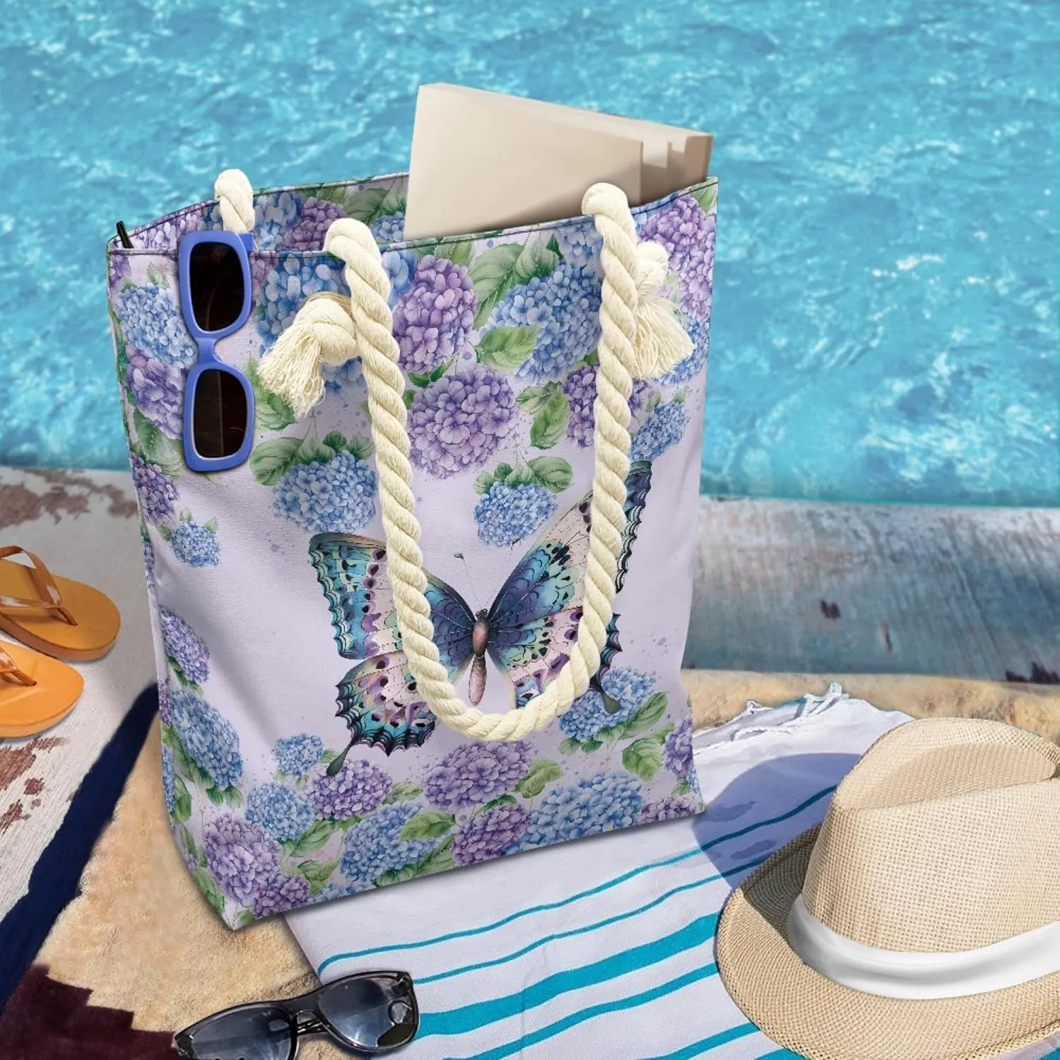 Reusable Grocery Bags Beach Bag for Women Tote Bags with Zipper