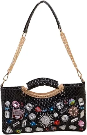 Rhinestone Bags Women Handbags Lady Diamond Rhinestone Chain Evening Bag All-Match Underarm Bag Shoulder Crossbody Bags