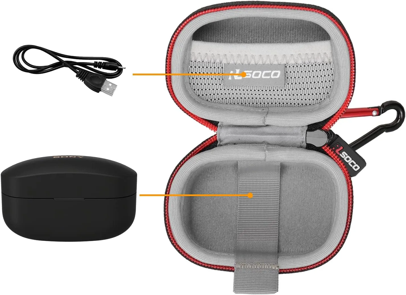 RLSOCO Case for Sony WF-1000XM4 Industry Leading Noise Canceling Truly Wireless Earbud Headphones (Black)