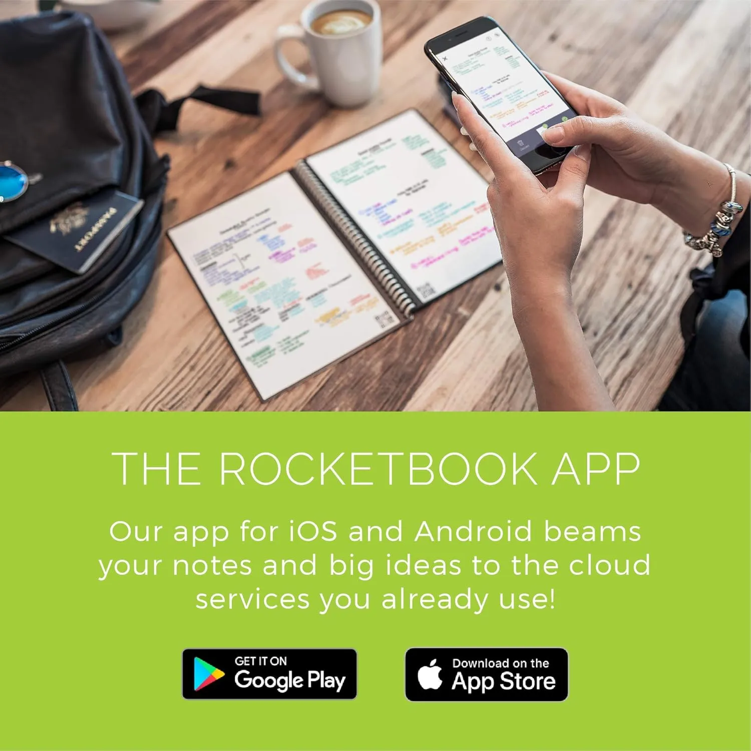 Rocketbook Wave Smart - Dotted Grid Eco-Friendly Notebook with 1 Pilot Frixion Pen Included - Standard Size (8.5" x 9.5"), BLUE (WAV-S)