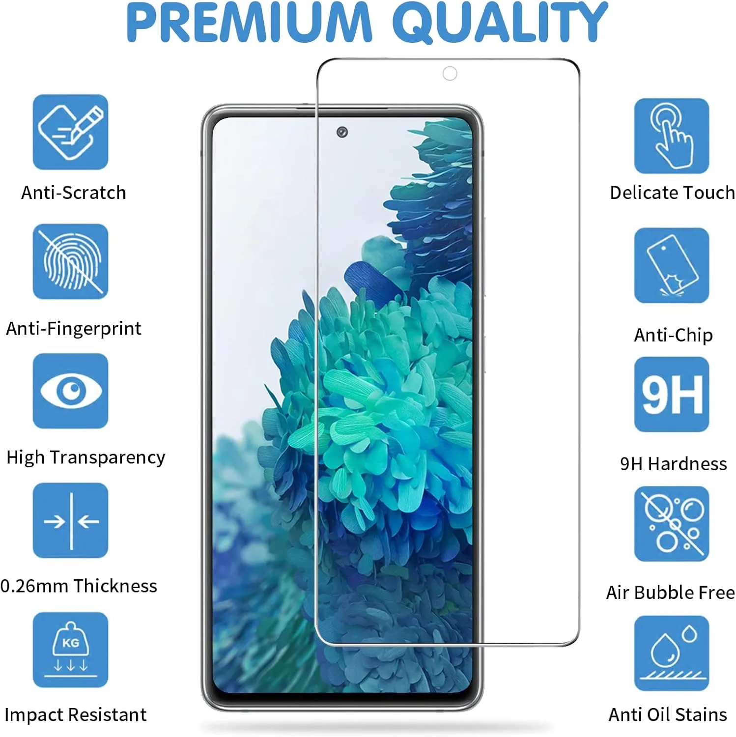 Screen Protector and Camera Protector, [3 Screen  3 Camera Protectors][Support Fingerprint] Tempered Glass for Samsung Galaxy S20 FE 5G/4G