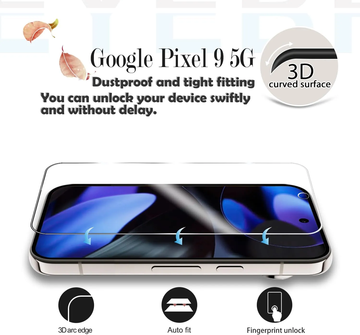 Screen Protector for Google Pixel 9, [2 2 Pack] Tempered Glass for Pixel 9 & Camera Lens Protectors[Ultrasonic Fingerprint Unlock] [Case Friendly] [Bubble-Free] 6.3 Inches