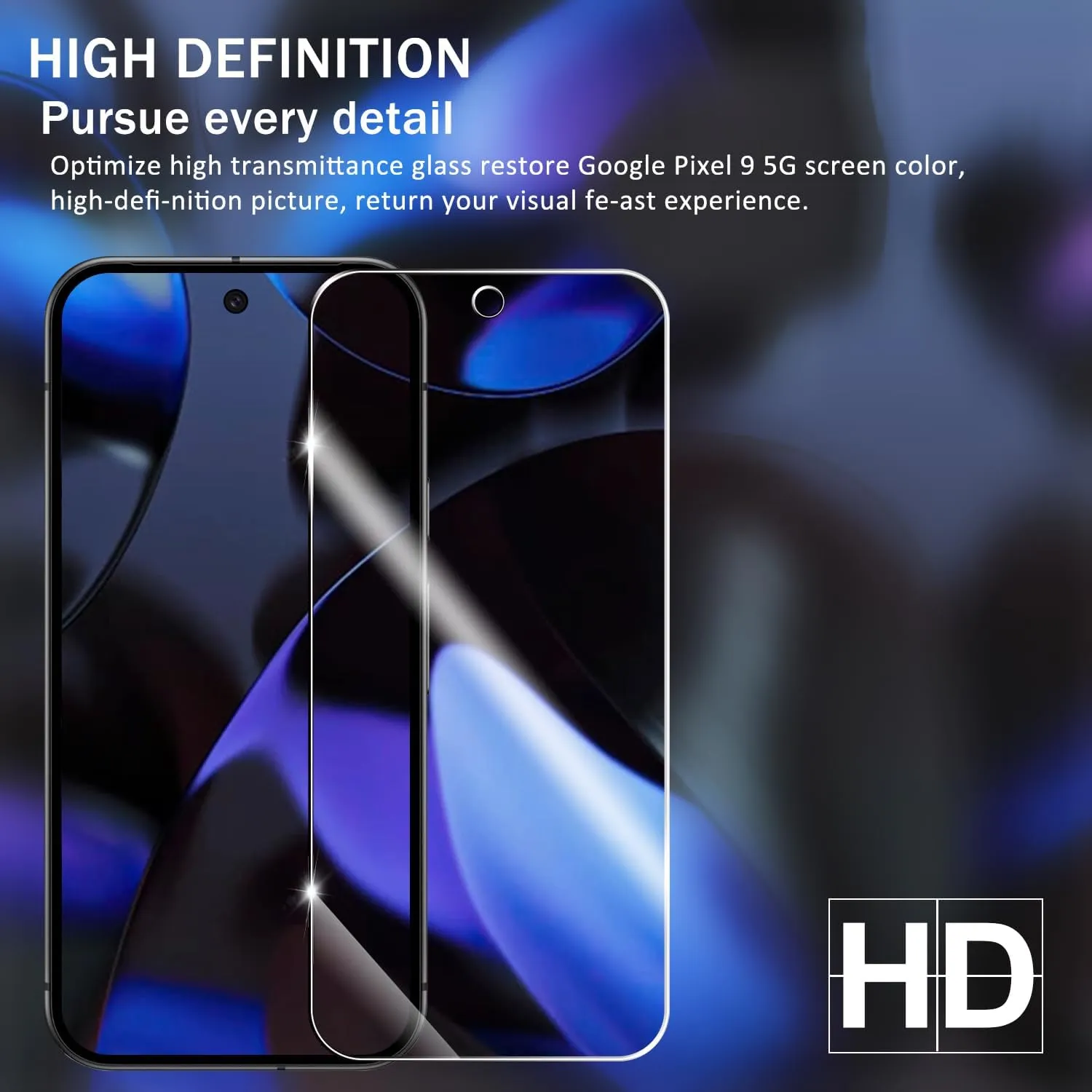 Screen Protector for Google Pixel 9, [2 2 Pack] Tempered Glass for Pixel 9 & Camera Lens Protectors[Ultrasonic Fingerprint Unlock] [Case Friendly] [Bubble-Free] 6.3 Inches