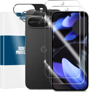 Screen Protector for Google Pixel 9, [2 2 Pack] Tempered Glass for Pixel 9 & Camera Lens Protectors[Ultrasonic Fingerprint Unlock] [Case Friendly] [Bubble-Free] 6.3 Inches