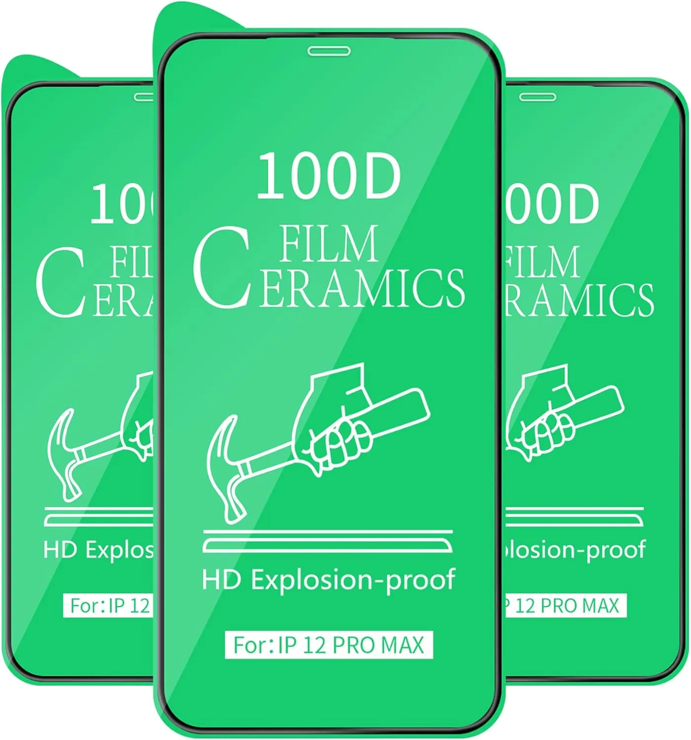 Screen Protector for iPhone (PACK OF 3), 100D Full covered, Premium 9H VIP Ceramic (11 / XR 6.1)