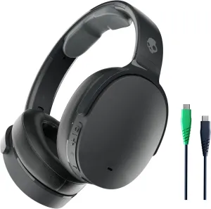 Skullcandy Hesh ANC Wireless Over-Ear Bluetooth Headphones with Charging Cable, Active Noise Cancelling, Up to 22 Hrs Battery, Foldable Lightweight Design, Microphone for iPhone Android - True Black