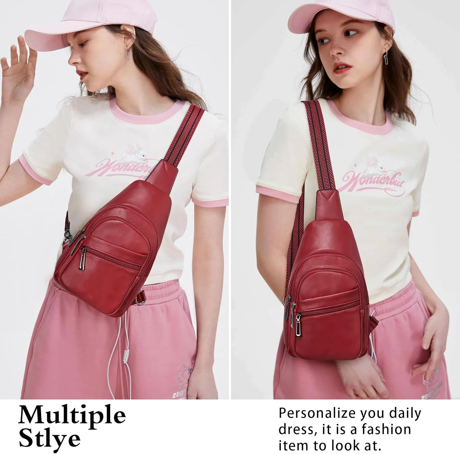 Sling Bag Crossbody Bags for Women Cross Body Fanny Packs Chest Sling Purses for Travel Shopping Leisure Sport