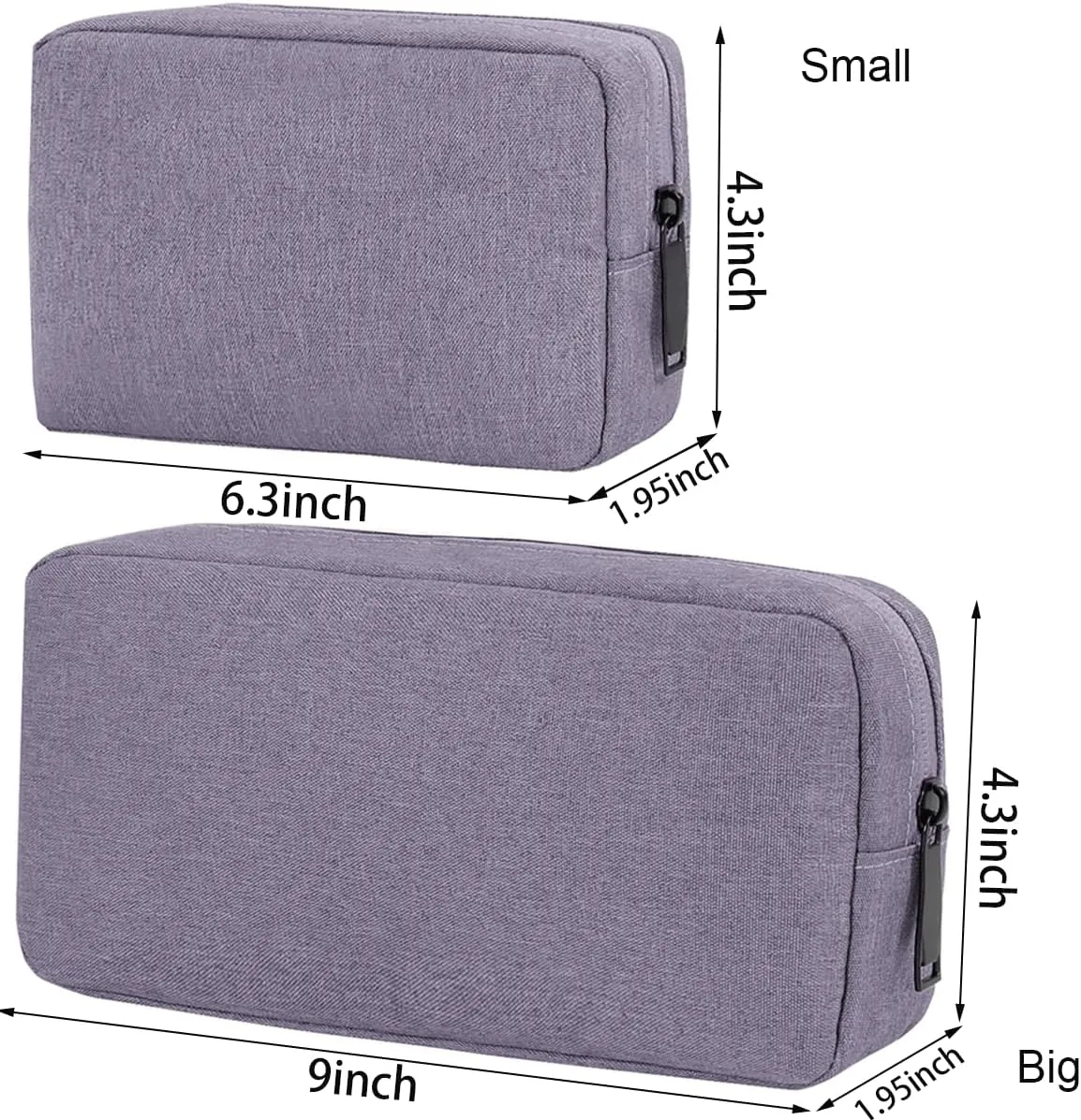 Small Cable Organizer Bag, Charger Organizer Case Pouch Travel Bag, Waterproof Electronics Accessories Case for USB, Cable, Cord, Charger, Phone, Power Bank, Earphone (Small-Purple)