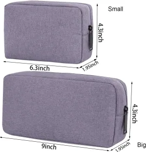 Small Cable Organizer Bag, Charger Organizer Case Pouch Travel Bag, Waterproof Electronics Accessories Case for USB, Cable, Cord, Charger, Phone, Power Bank, Earphone (Small-Purple)