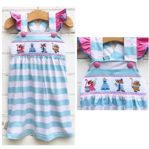 Smocked Cinderelly's Mice Dress