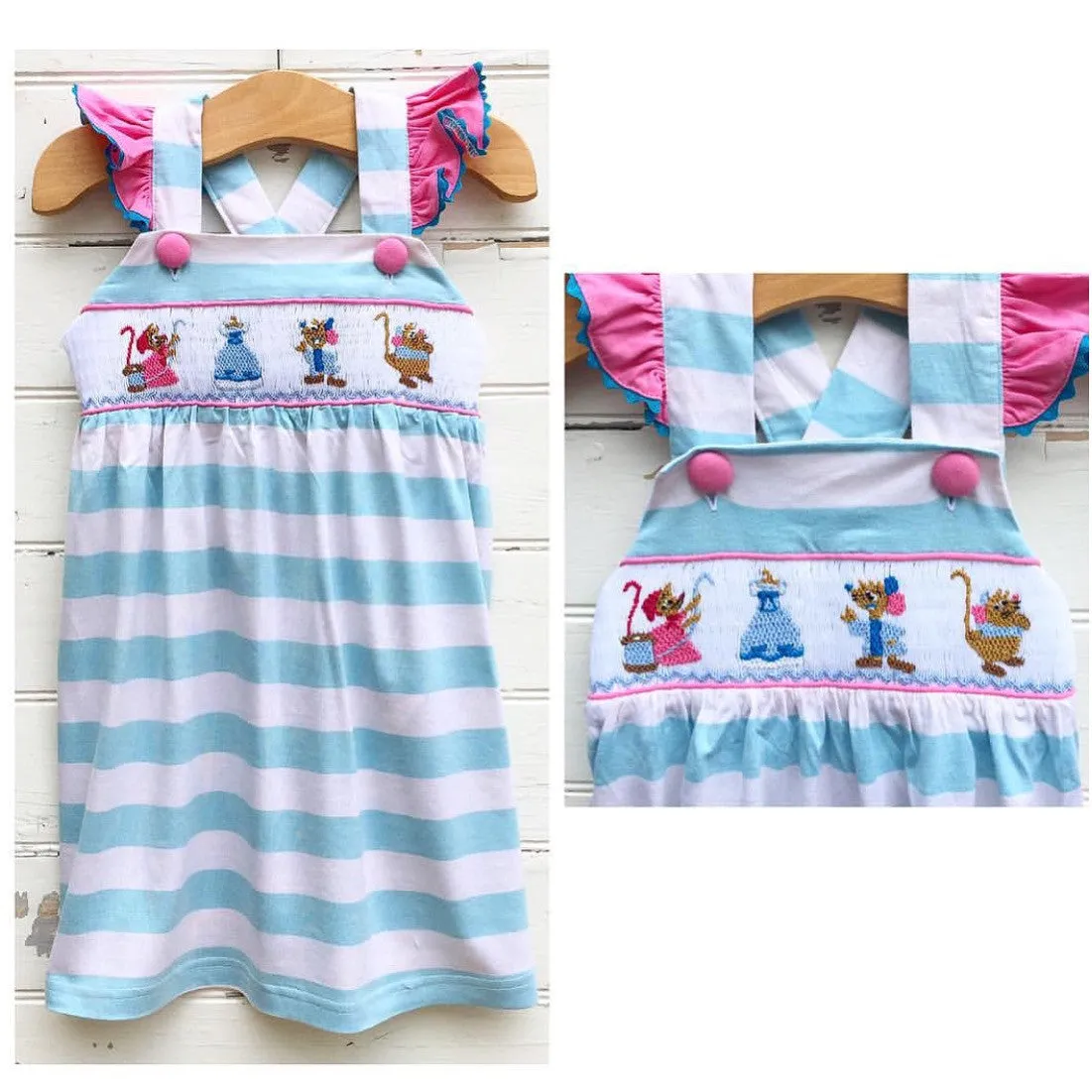 Smocked Cinderelly's Mice Dress