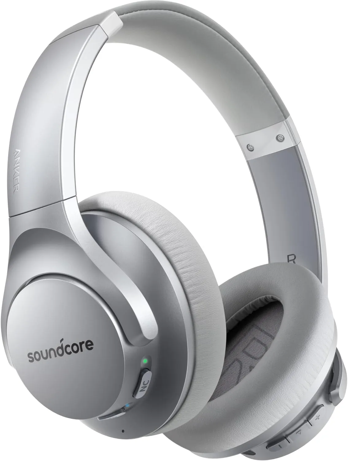 Soundcore Anker Life Q20 Hybrid Active Noise Cancelling Headphones, Wireless Over Ear Bluetooth Headphones, 60H Playtime, Hi-Res Audio, Deep Bass, Memory Foam Ear Cups, Travel, Office