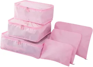 Storage Bag 6pcsset Lightweight Luggage Travel Bags Men and Women Packing Cubes Organizer Pouches Fashion Double Polyester Bag Suitcase (#2)