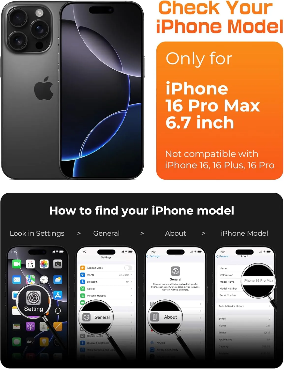 SUPCASE for iPhone 16 Pro Max Case with Camera Control Capture Button (Unicorn Beetle Mag), [Compatible with MagSafe] [Military-Grade Protection] Slim Clear Magnetic Phone Case (Black)