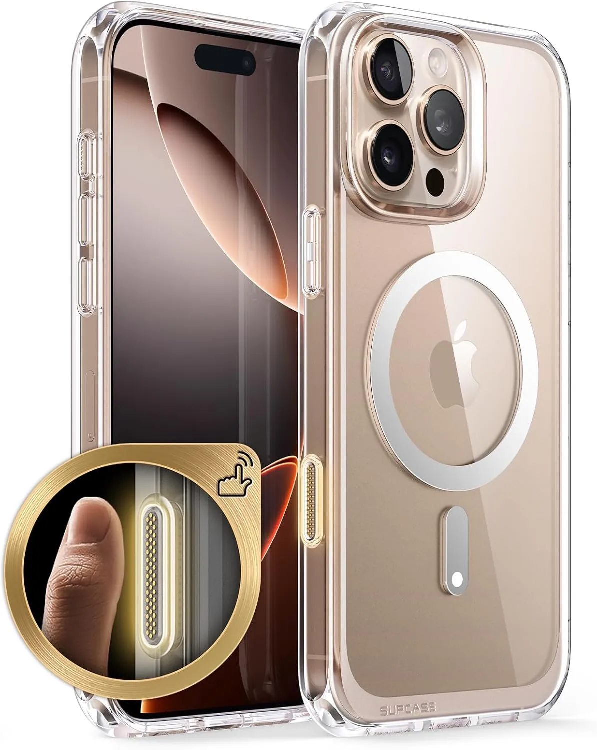 SUPCASE for iPhone 16 Pro Max Case with Camera Control Capture Button (Unicorn Beetle Mag), [Compatible with MagSafe] [Military-Grade Protection] Slim Clear Magnetic Phone Case (Clear)