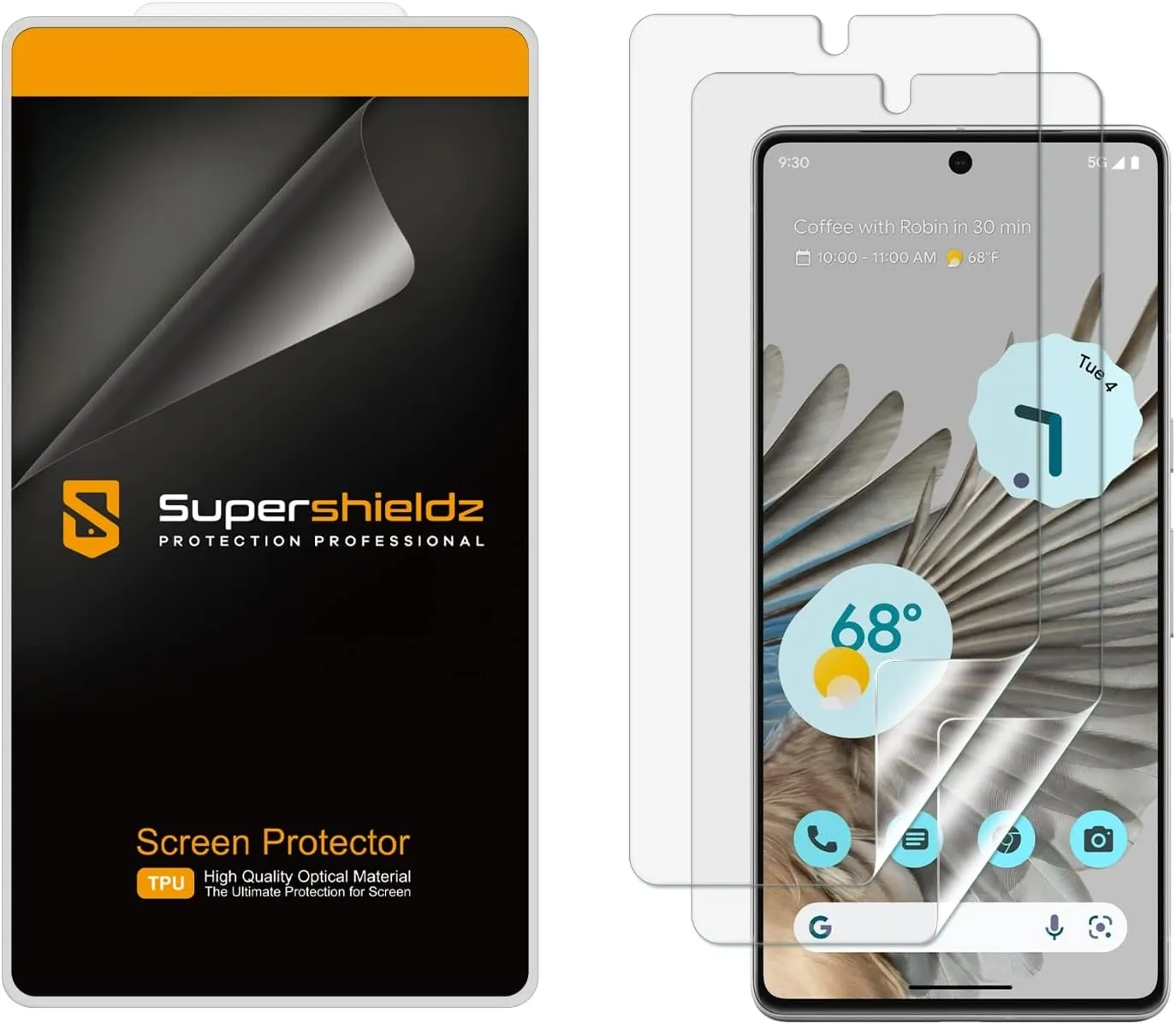 Supershieldz (2 Pack) Designed for Google (Pixel 7 Pro) Screen Protector, High Definition Clear Shield (TPU)