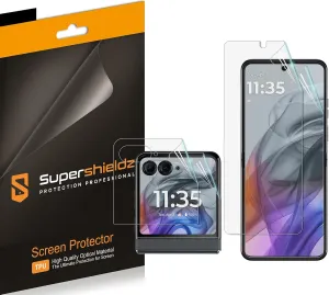 Supershieldz (2 Pack) Designed for Motorola Razr (2024/2025) [2 Main Screen   2 Front Screen] Screen Protector, High Definition Clear Shield (TPU)
