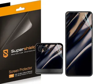 Supershieldz (2 Pack) Designed for Motorola Razr  / Plus (2023) (2 Main Screen and 2 Front Screen) Screen Protector, High Definition Clear Shield (TPU)