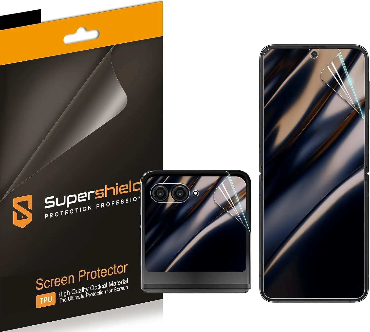 Supershieldz (2 Pack) Designed for Motorola Razr  / Plus (2023) (2 Main Screen and 2 Front Screen) Screen Protector, High Definition Clear Shield (TPU)