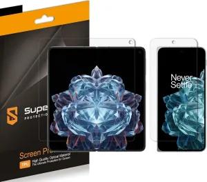 Supershieldz (2 Pack) Designed for OnePlus Open (2 Main Screen and 2 Front Screen) Screen Protector, High Definition Clear Shield (TPU)