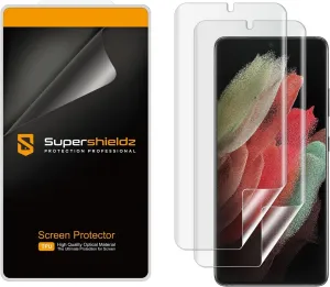 Supershieldz (2 Pack) Designed for Samsung (Galaxy S21 Ultra 5G) Screen Protector, High Definition Clear Shield (TPU)