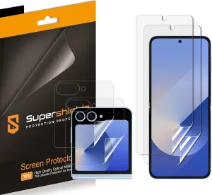 Supershieldz (2 Pack) Designed for Samsung Galaxy Z Flip 6 (2 Main Screen and 2 Front Screen) Screen Protector, High Definition Clear Shield (TPU)