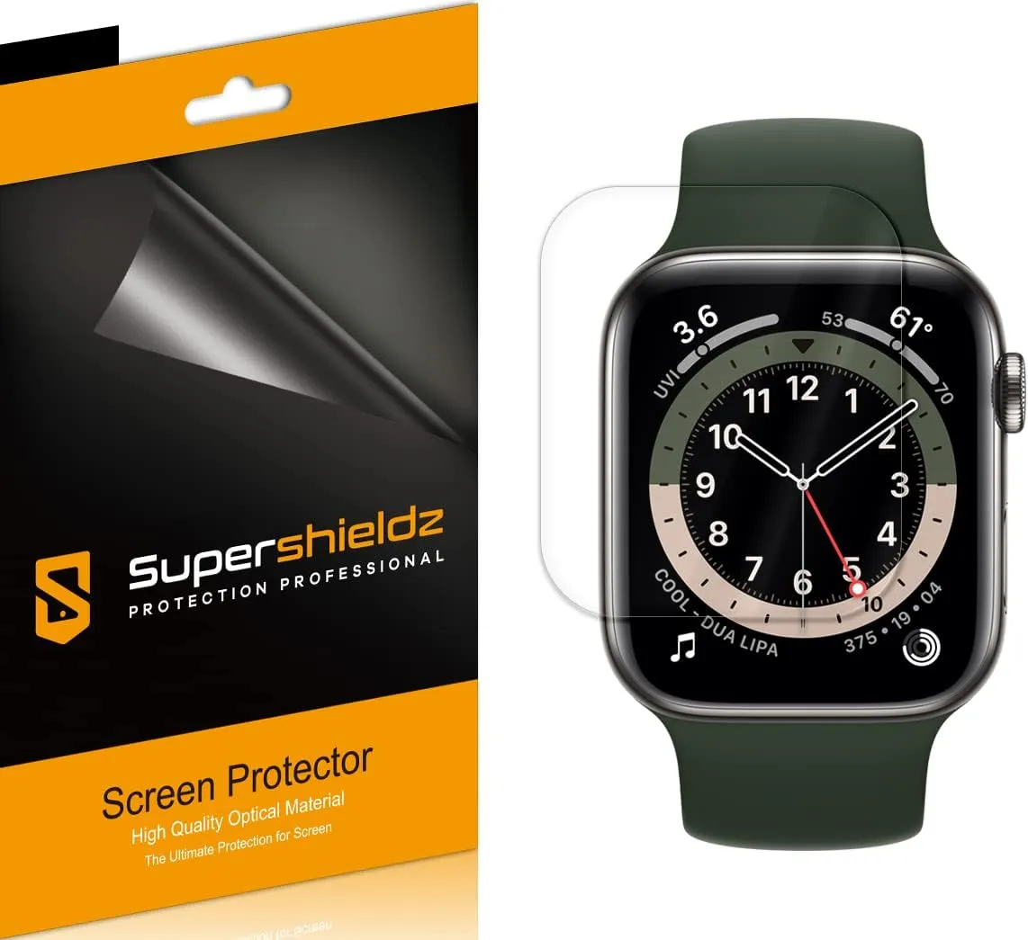 Supershieldz (3 Pack) Designed for Apple Watch SE 44mm and Series 6/5/ 4 (44mm) Screen Protector, High Definition Clear Shield (TPU)