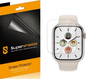 Supershieldz (3 Pack) Designed for Apple Watch Series 9/8/7 (41mm) Screen Protector, High Definition Clear Shield (TPU)