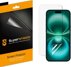 Supershieldz (3 Pack) Designed for iPhone 16 / iPhone 15 (6.1 inch) Screen Protector, High Definition Clear Shield (PET)