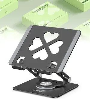 Tablet Stand for iPad,360 Rotating Desktop Holder - Aluminum Adjustable & Foldable Desk Holder for iPad Pro 12.9/11,Air 10.9,Samsung Tab S9,Portable Home/Office,Gift for Mom,Teens,Black