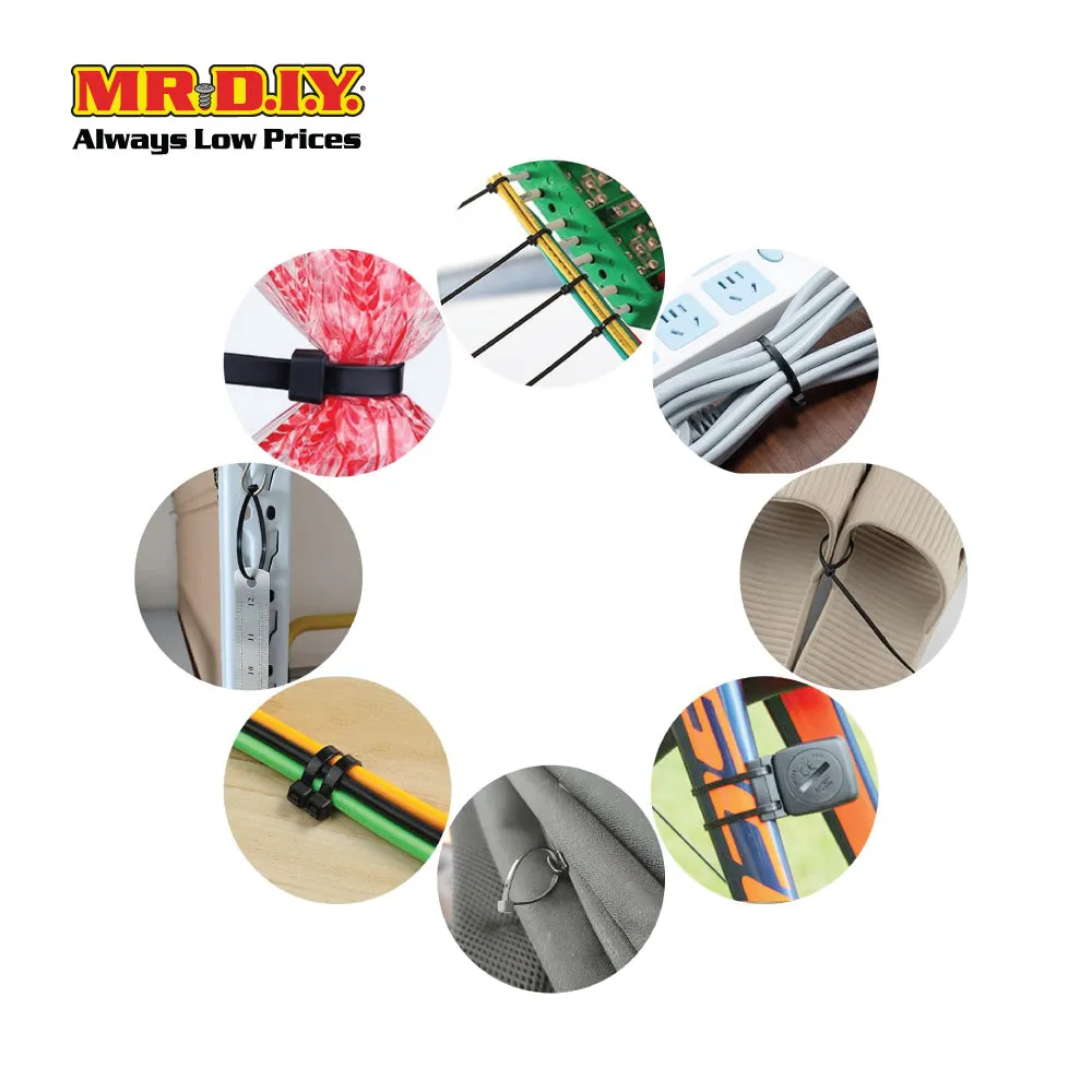 TACTIX Black Cable Ties (3.6mm x 25cm) 100pcs