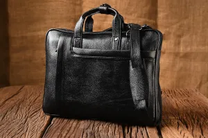 TAEMAN black leather bag Vintage Leather Briefcase for Men 15.5 Inch Laptop Computer Case Business Travel Work Messenger Cross Body Shoulder Bags