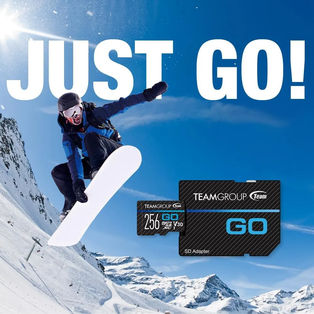 TEAMGROUP GO Card 128GB 10 Pack Micro SDXC UHS-I U3 V30 4K for GoPro & Drone & Action Cameras High Speed Flash Memory Card with Adapter for Outdoor Sports, 4K Shooting, Nintendo-Switch TGUSDX128GU366