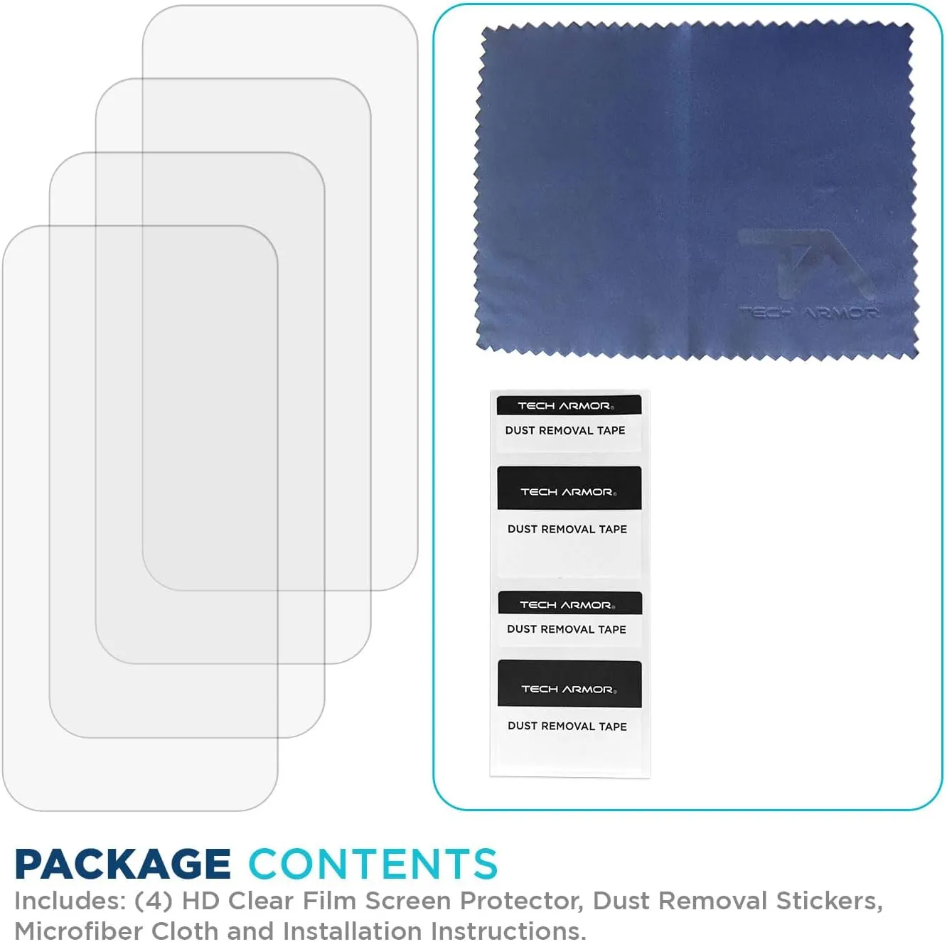 Tech Armor Screen Protector for iPhone 15 6.1 inch - HD Clear Film, Ultimate Display Protection, Crystal Clear Clarity, Easy Installation, Premium Quality, 4 Pack