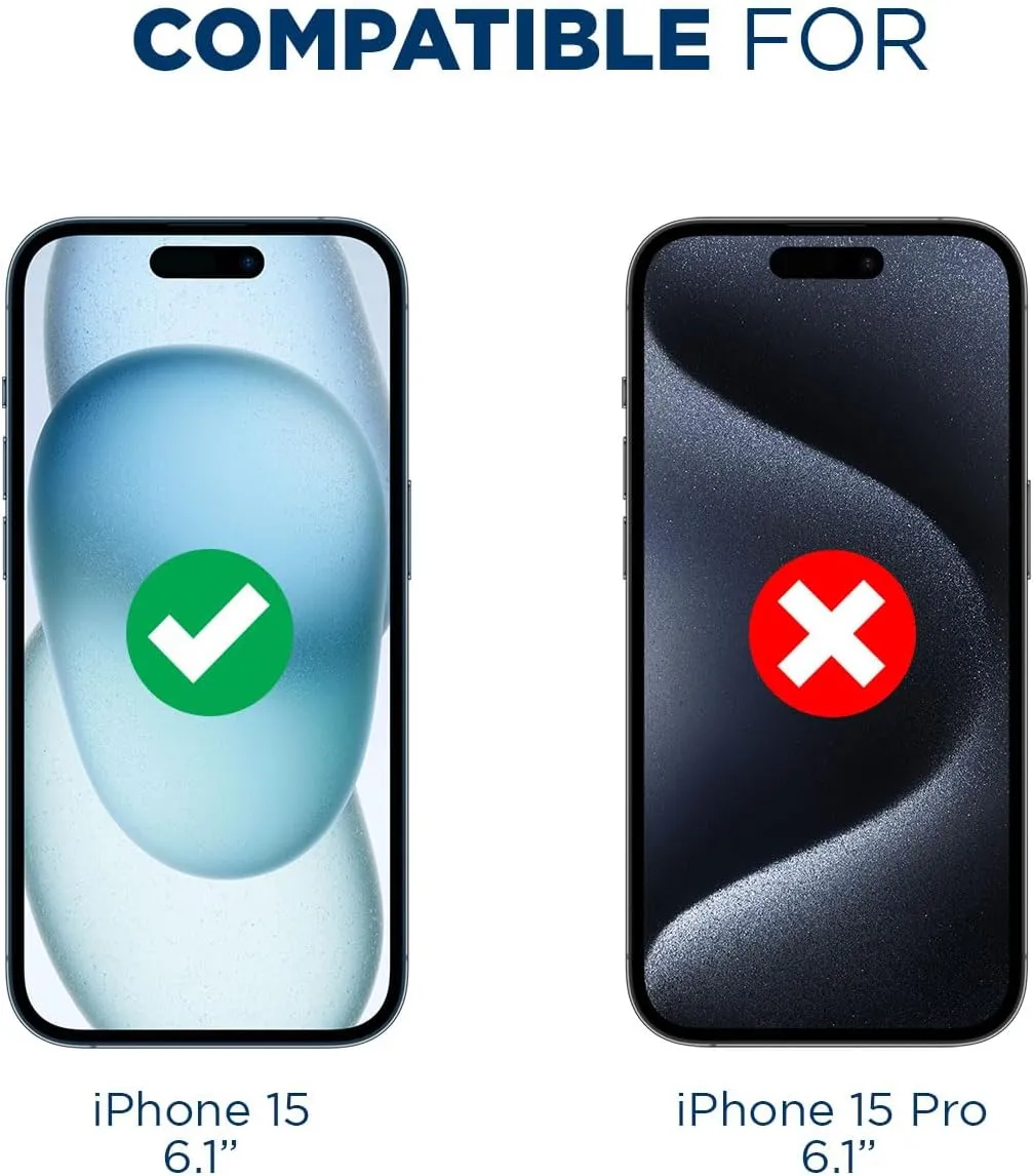 Tech Armor Screen Protector for iPhone 15 6.1 inch - HD Clear Film, Ultimate Display Protection, Crystal Clear Clarity, Easy Installation, Premium Quality, 4 Pack