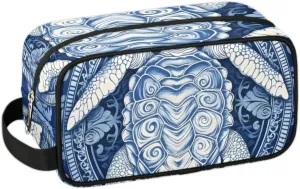 Travel Toiletry Bag for Women Men Blue Turtle Hanging Cosmetic Bag Waterproof Makeup Bag for Shaving Makeup Toothbrush & Travel Essentials