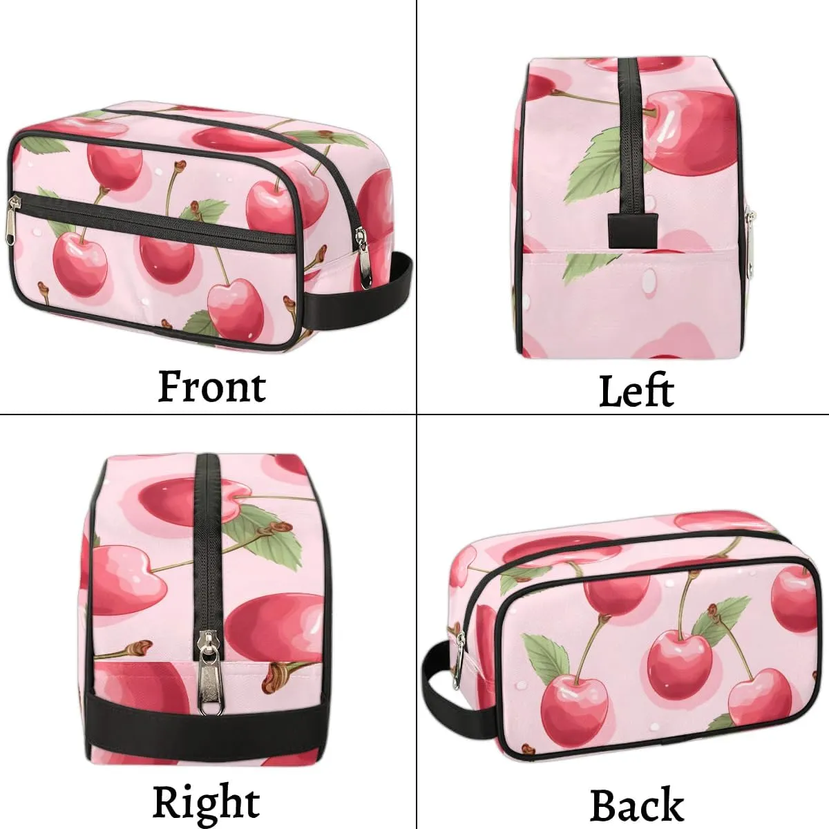 Travel Toiletry Bag for Women Men Cherry Hanging Cosmetic Bag Waterproof Makeup Bag for Shaving Makeup Toothbrush & Travel Essentials