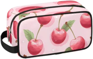 Travel Toiletry Bag for Women Men Cherry Hanging Cosmetic Bag Waterproof Makeup Bag for Shaving Makeup Toothbrush & Travel Essentials