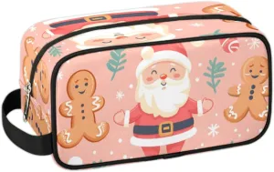 Travel Toiletry Bag for Women Men Christmas Cute Santa Claus Hanging Cosmetic Bag Waterproof Makeup Bag for Shaving Makeup Toothbrush & Travel Essentials