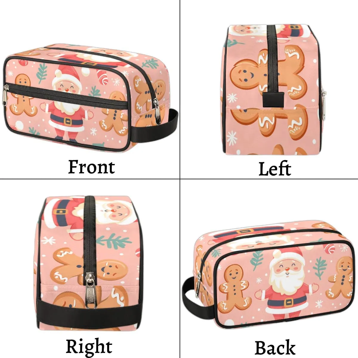 Travel Toiletry Bag for Women Men Christmas Cute Santa Claus Hanging Cosmetic Bag Waterproof Makeup Bag for Shaving Makeup Toothbrush & Travel Essentials