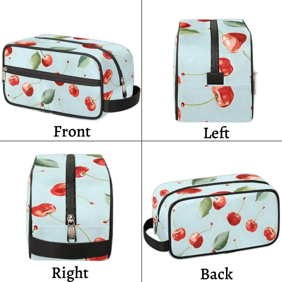 Travel Toiletry Bag for Women Men Cute Cherry Hanging Cosmetic Bag Waterproof Makeup Bag for Shaving Makeup Toothbrush & Travel Essentials
