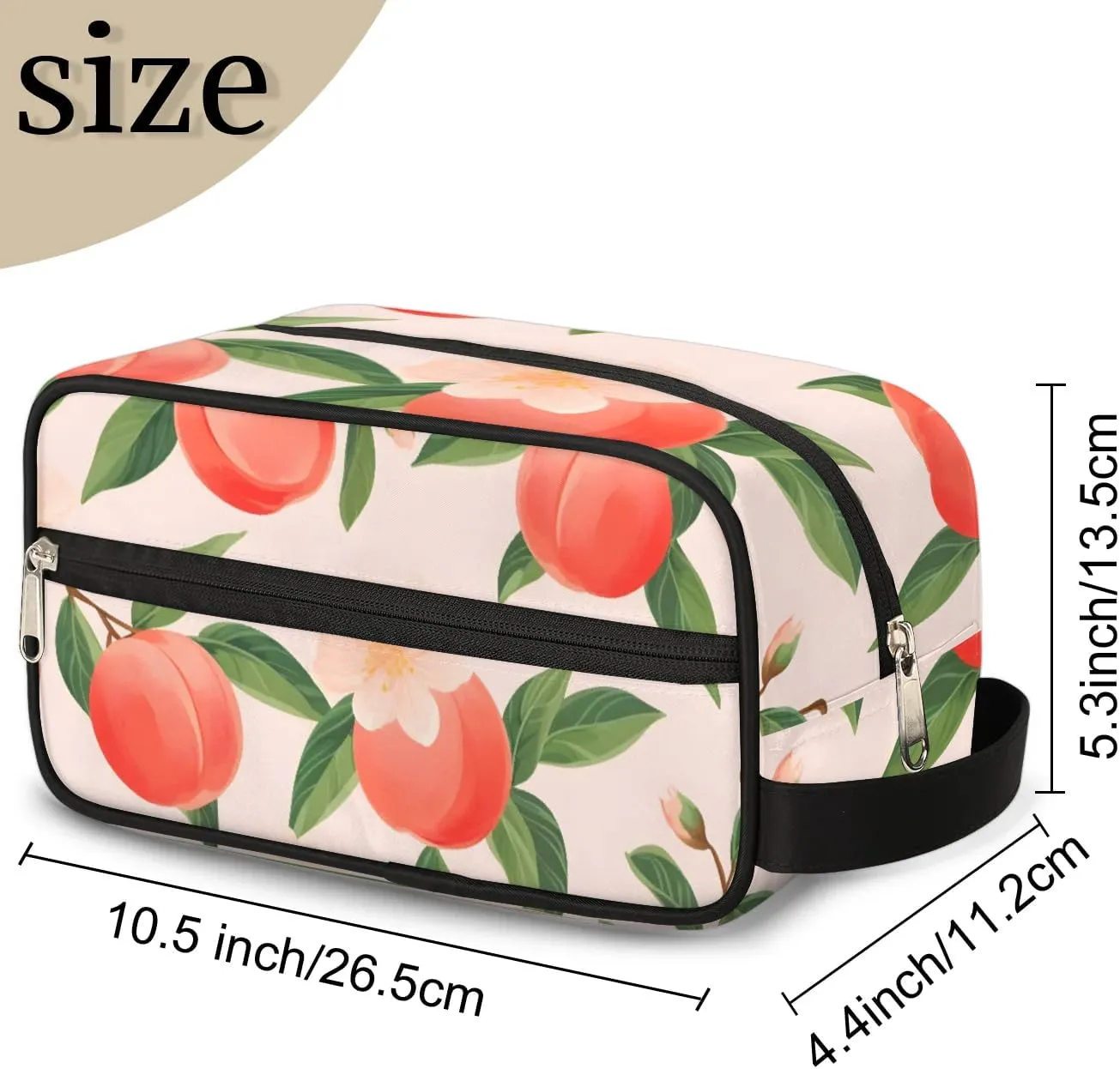 Travel Toiletry Bag for Women Men Cute Peaches Hanging Cosmetic Bag Waterproof Makeup Bag for Shaving Makeup Toothbrush & Travel Essentials