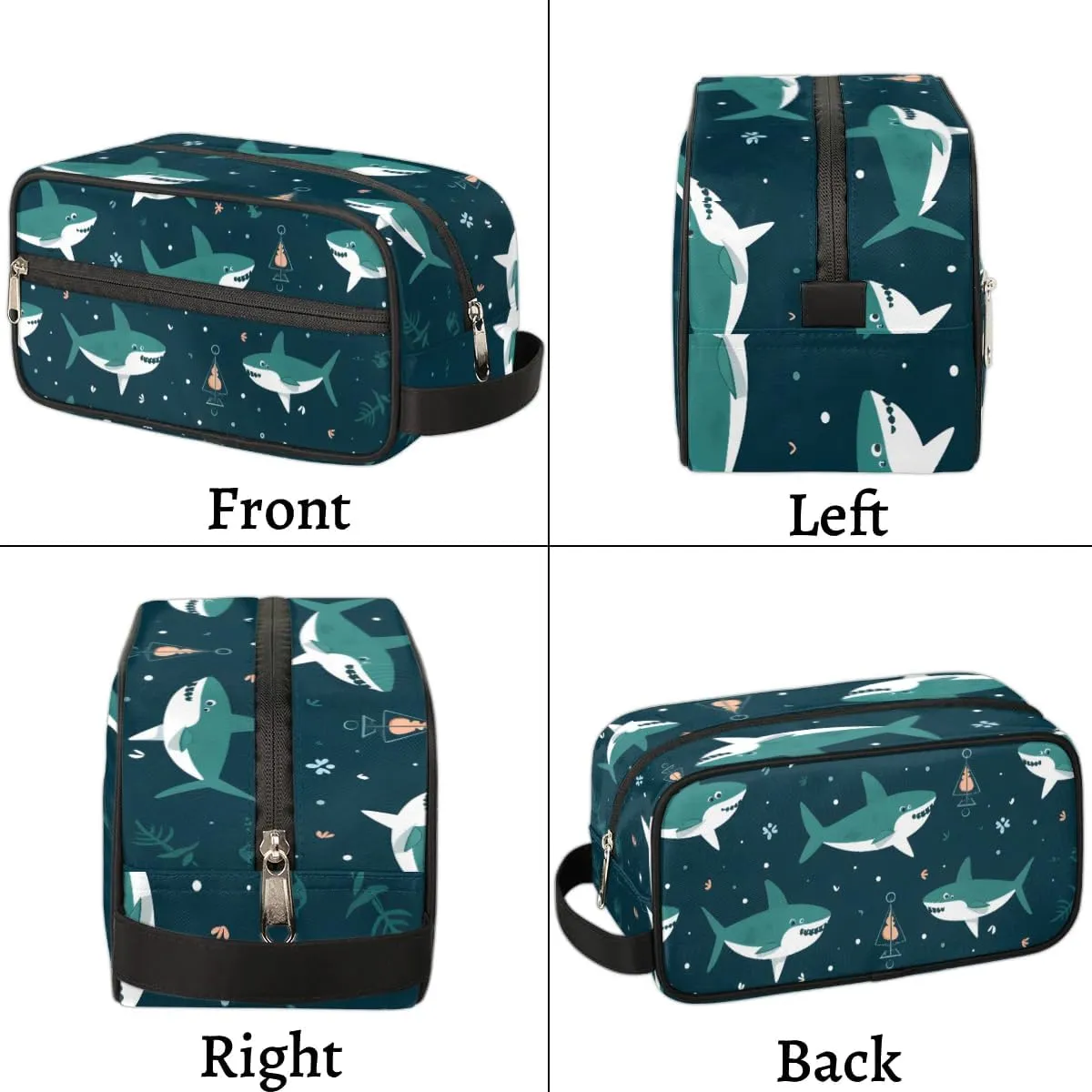 Travel Toiletry Bag for Women Men Cute Shark Hanging Cosmetic Bag Waterproof Makeup Bag for Shaving Makeup Toothbrush & Travel Essentials