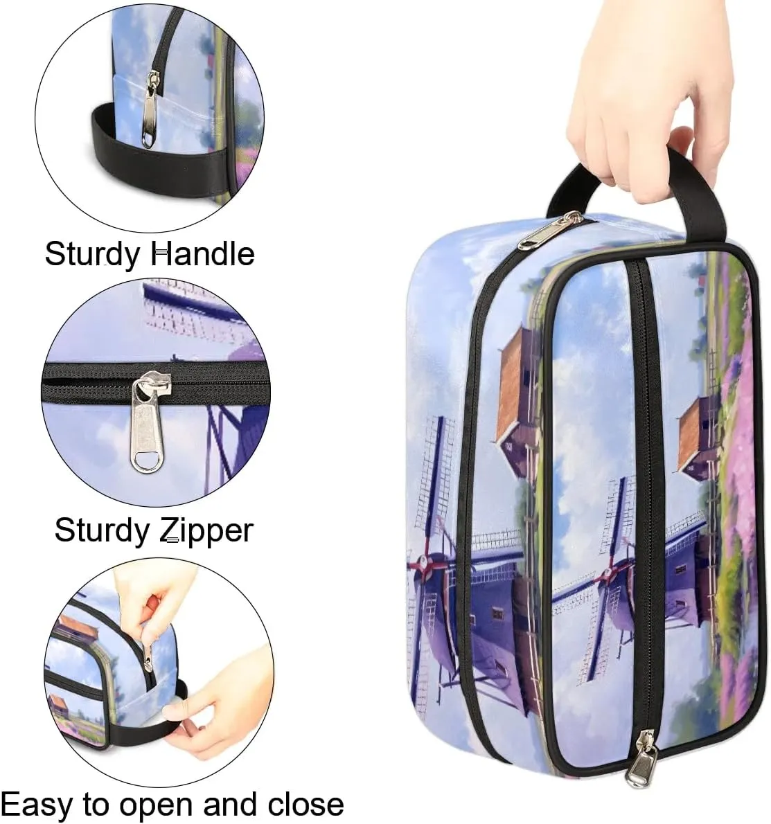 Travel Toiletry Bag for Women Men Farm Landscape Hanging Cosmetic Bag Waterproof Makeup Bag for Shaving Makeup Toothbrush & Travel Essentials