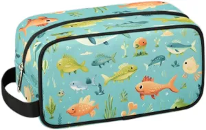 Travel Toiletry Bag for Women Men Fishes Themed Hanging Cosmetic Bag Waterproof Makeup Bag for Shaving Makeup Toothbrush & Travel Essentials