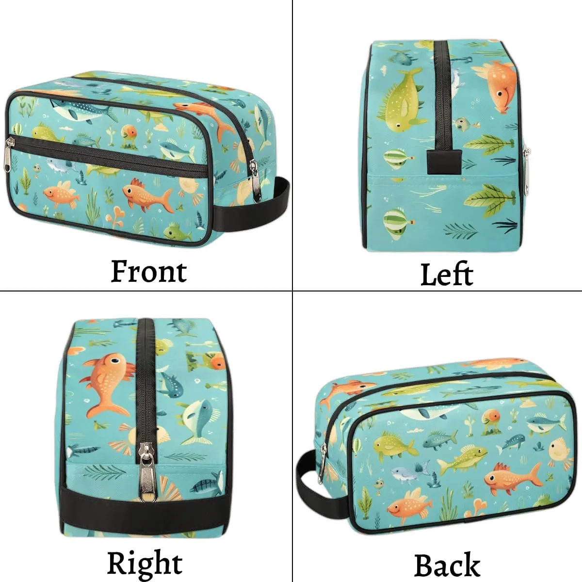 Travel Toiletry Bag for Women Men Fishes Themed Hanging Cosmetic Bag Waterproof Makeup Bag for Shaving Makeup Toothbrush & Travel Essentials