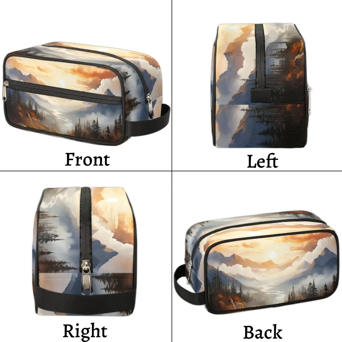Travel Toiletry Bag for Women Men Forest Mountain Hanging Cosmetic Bag Waterproof Makeup Bag for Shaving Makeup Toothbrush & Travel Essentials