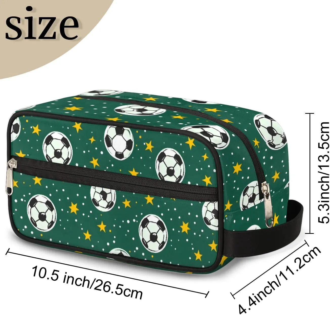Travel Toiletry Bag for Women Men Soccers Stars Print Hanging Cosmetic Bag Waterproof Makeup Bag for Shaving Makeup Toothbrush & Travel Essentials