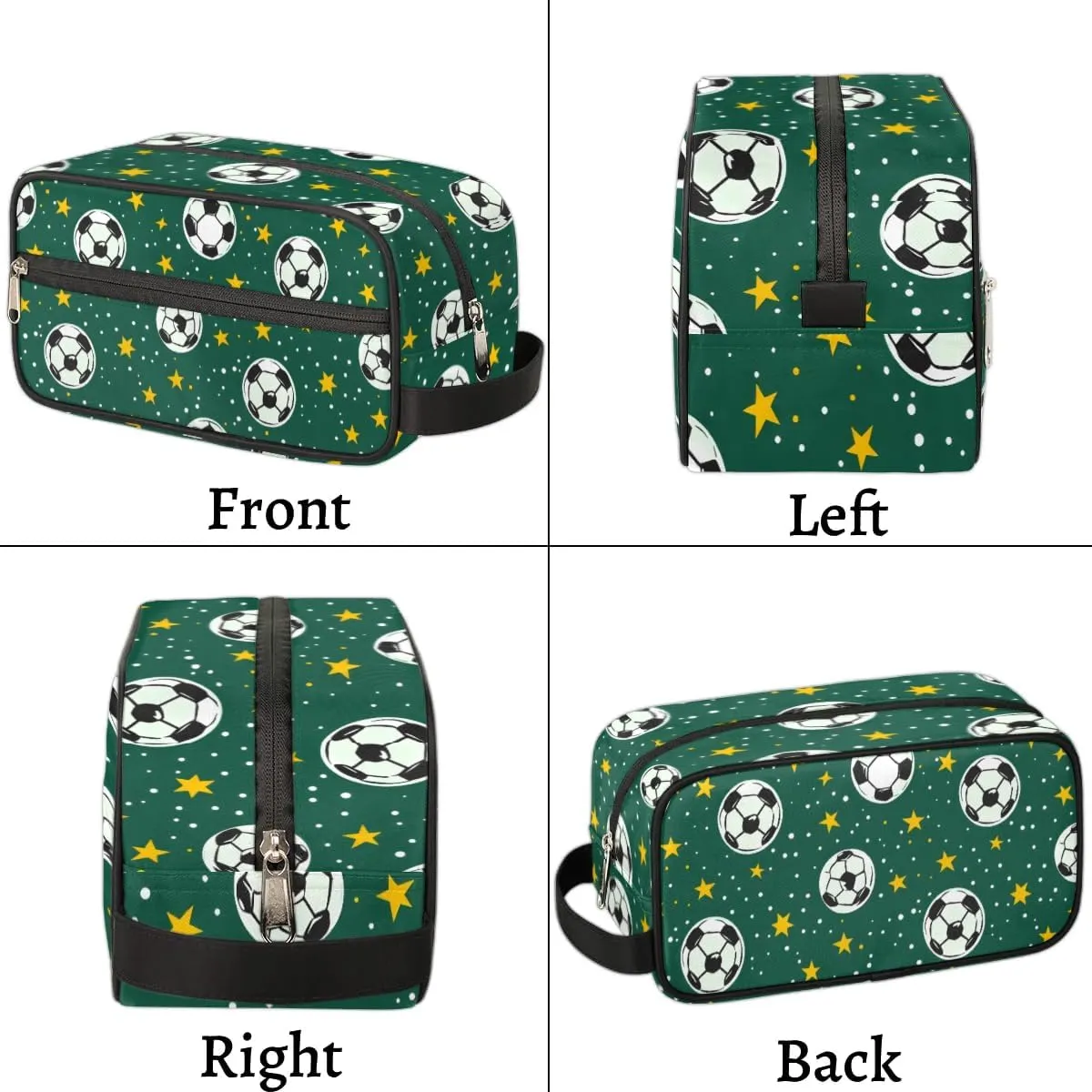 Travel Toiletry Bag for Women Men Soccers Stars Print Hanging Cosmetic Bag Waterproof Makeup Bag for Shaving Makeup Toothbrush & Travel Essentials