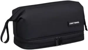 Travel Toiletry Bag, Large capacity Travel Organizer, Portable Cosmetic Case, Water resistant Make Up Bags, Cosmetic Bag with Double Zipper, Shaving Kit Organizer With handle, Men & Women's Bag